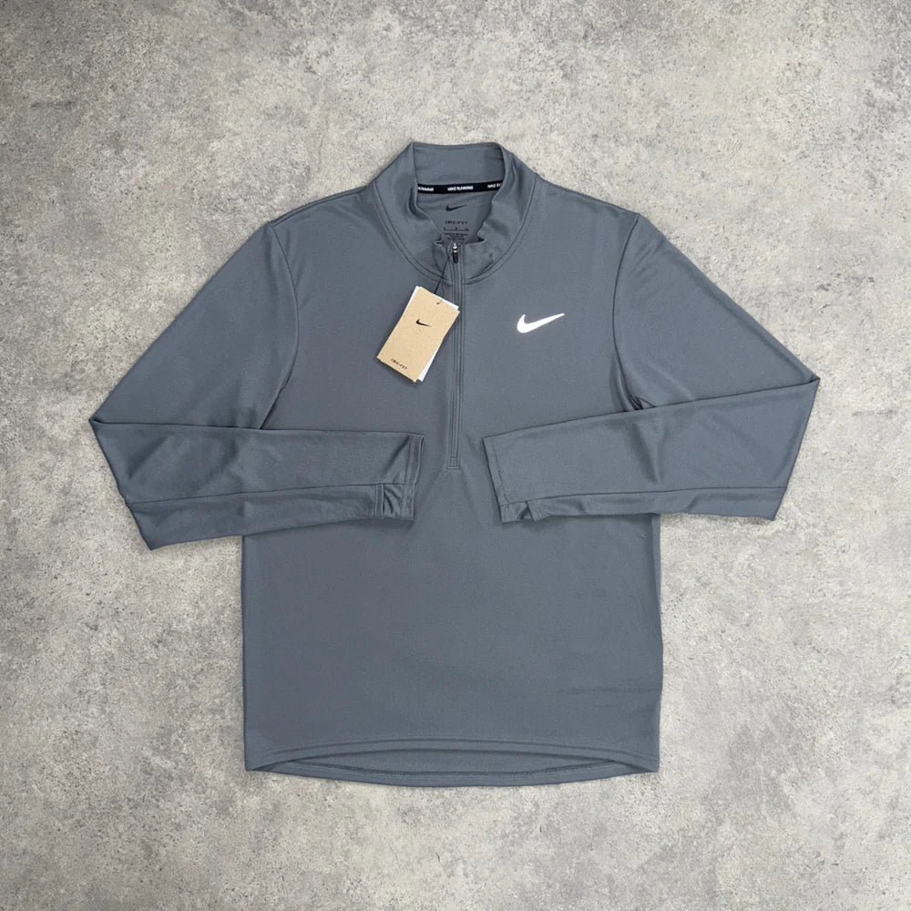Grey 1/4 Zip Running Top